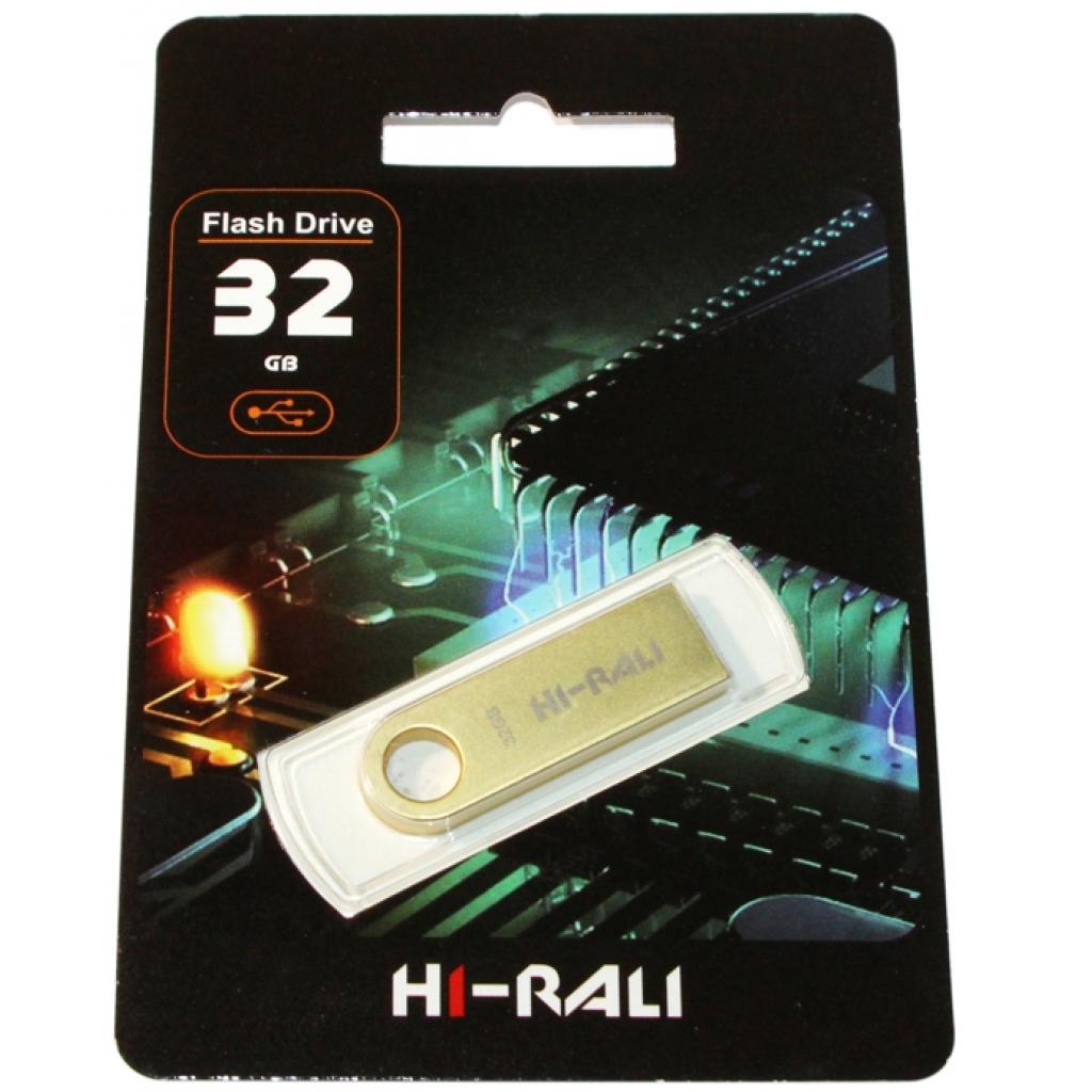 USB флеш накопичувач Hi-Rali 32GB Shuttle Series Gold USB 2.0 (HI-32GBSHGD) - зображення 1