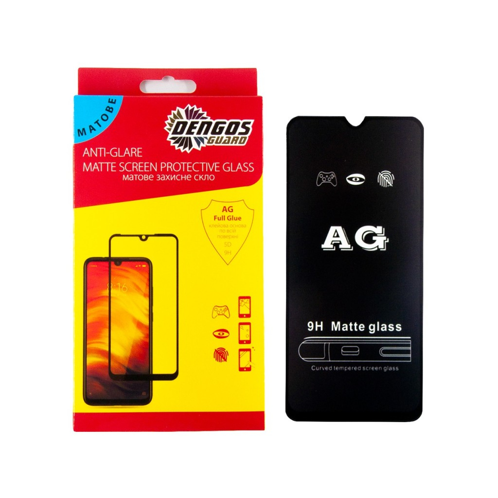 Скло захисне Dengos Full Glue Matte для Samsung Galaxy A03s (black) (TGFG-MATT-39) - зображення 1