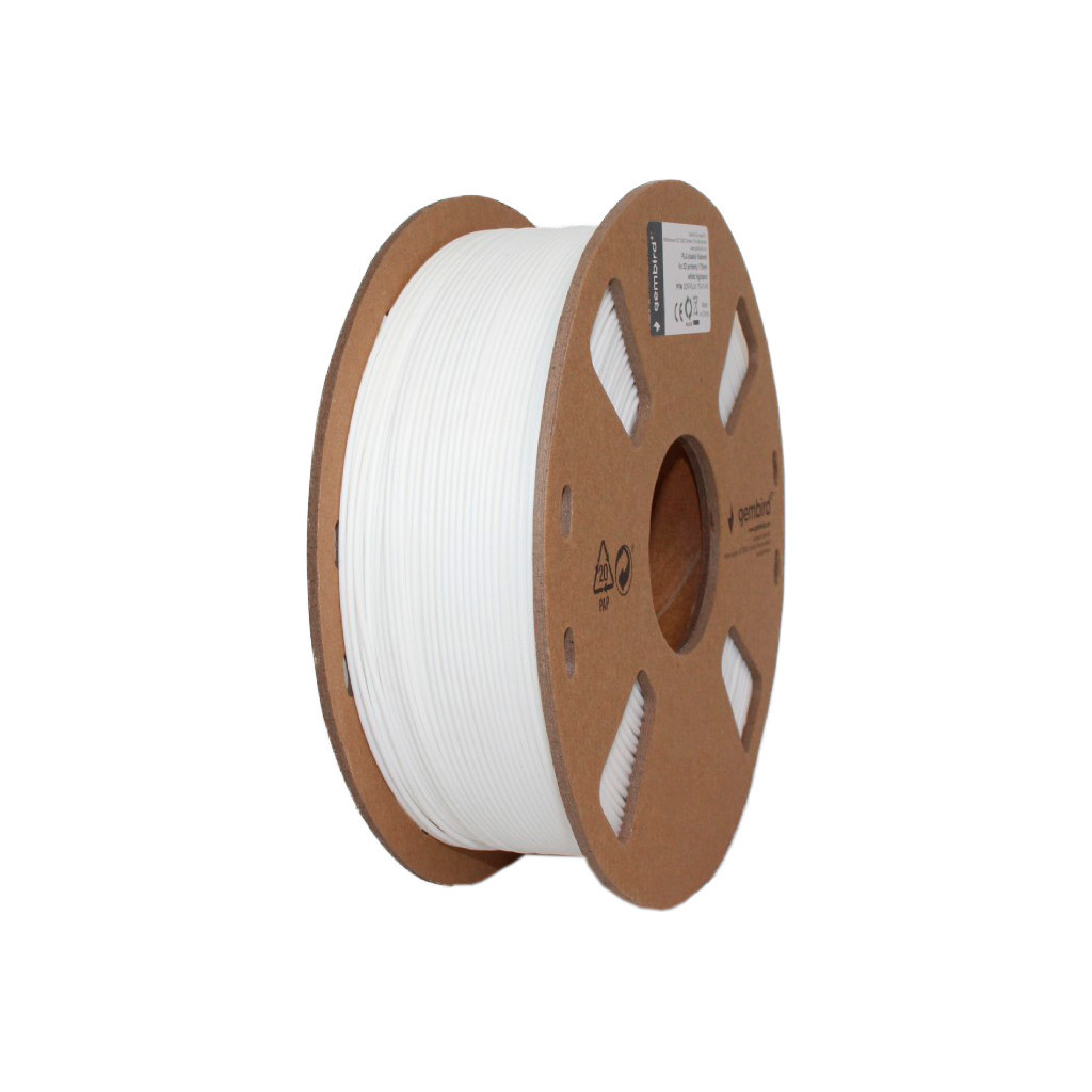 Пластик для 3D-принтера Gembird PLA, 1.75 мм, 1кг, white (3DP-PLA1.75-01-W) - изображение 1