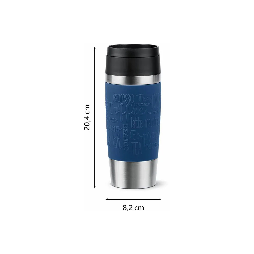 Термокружка Tefal Travel Mug Classic, 360мл, нержавіюча сталь, синій (N2020310) - изображение 4