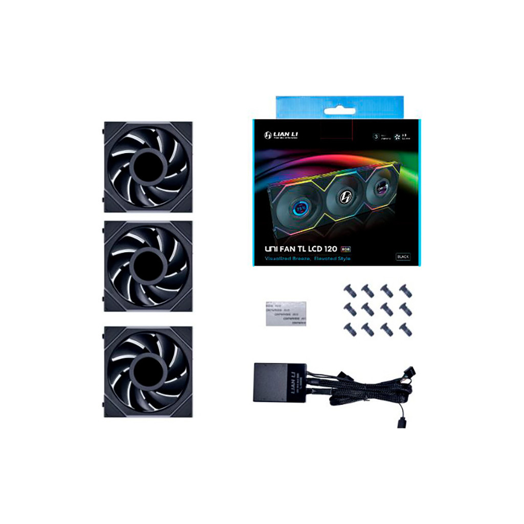 Кулер до корпусу Lian Li TL LCD 120-3, Black Cooler (G99.12TLLCD3B.00) - зображення 8