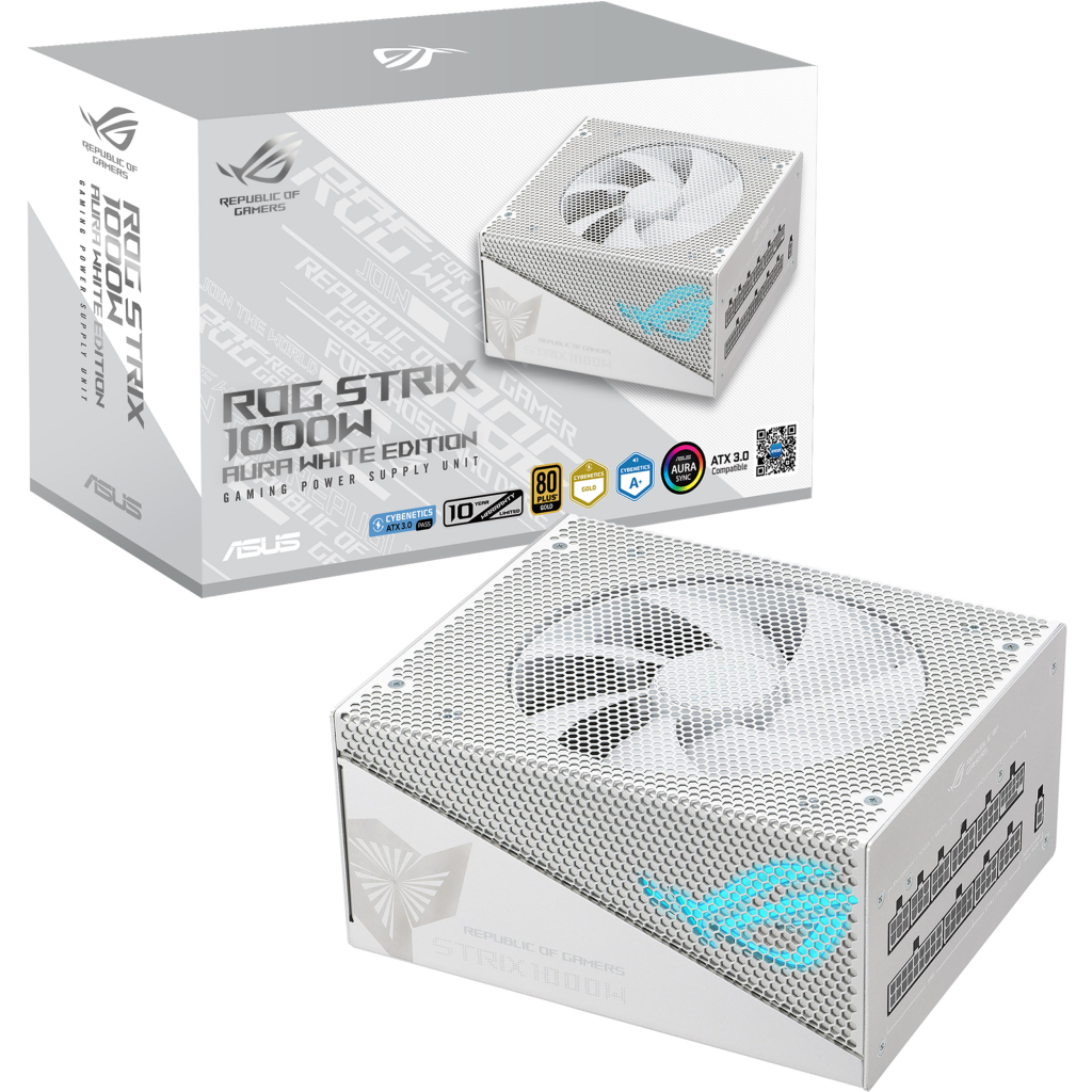 Блок живлення ASUS 1000W ROG Strix PCIE5 Gold Aura White Edition (90YE00P5-B0NA00) - зображення 10