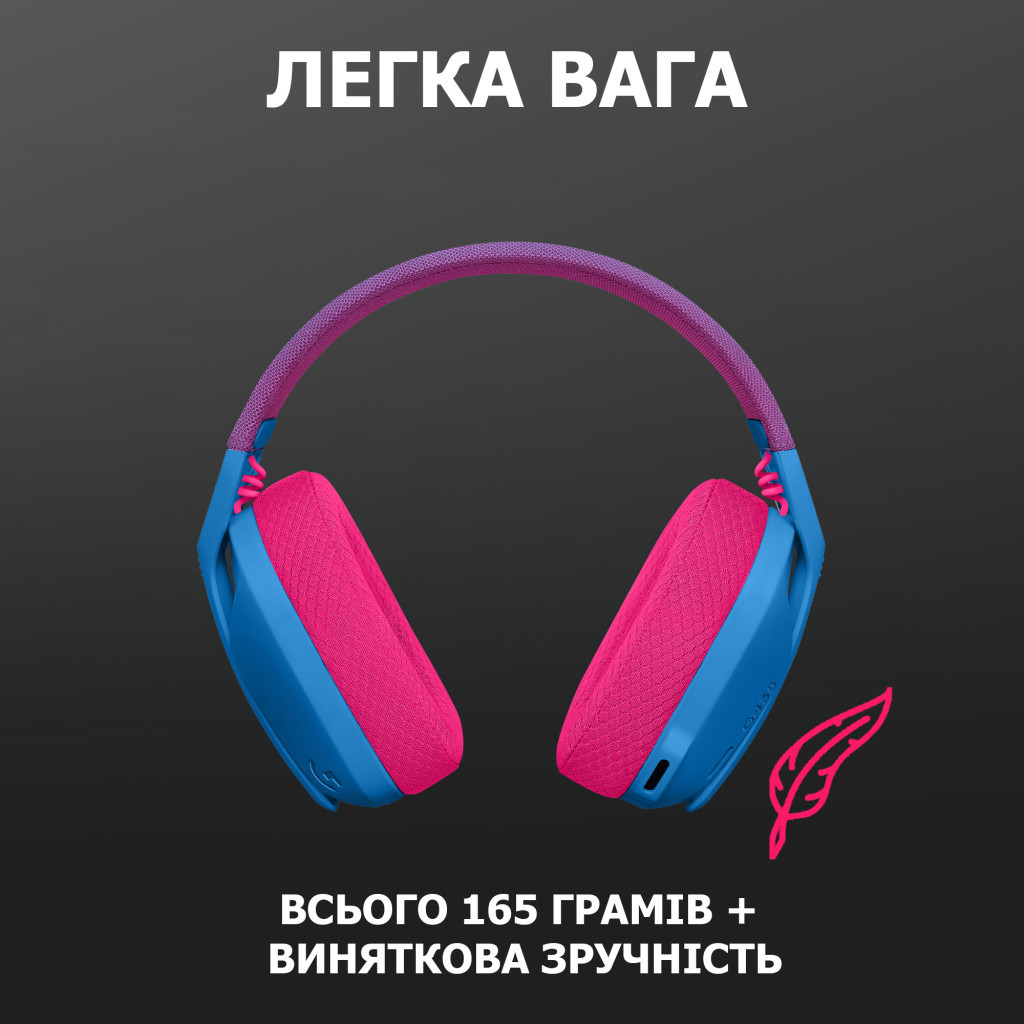 Навушники Logitech G435 Lightspeed Wireless Gaming Headset Blue (981-001062) - зображення 6