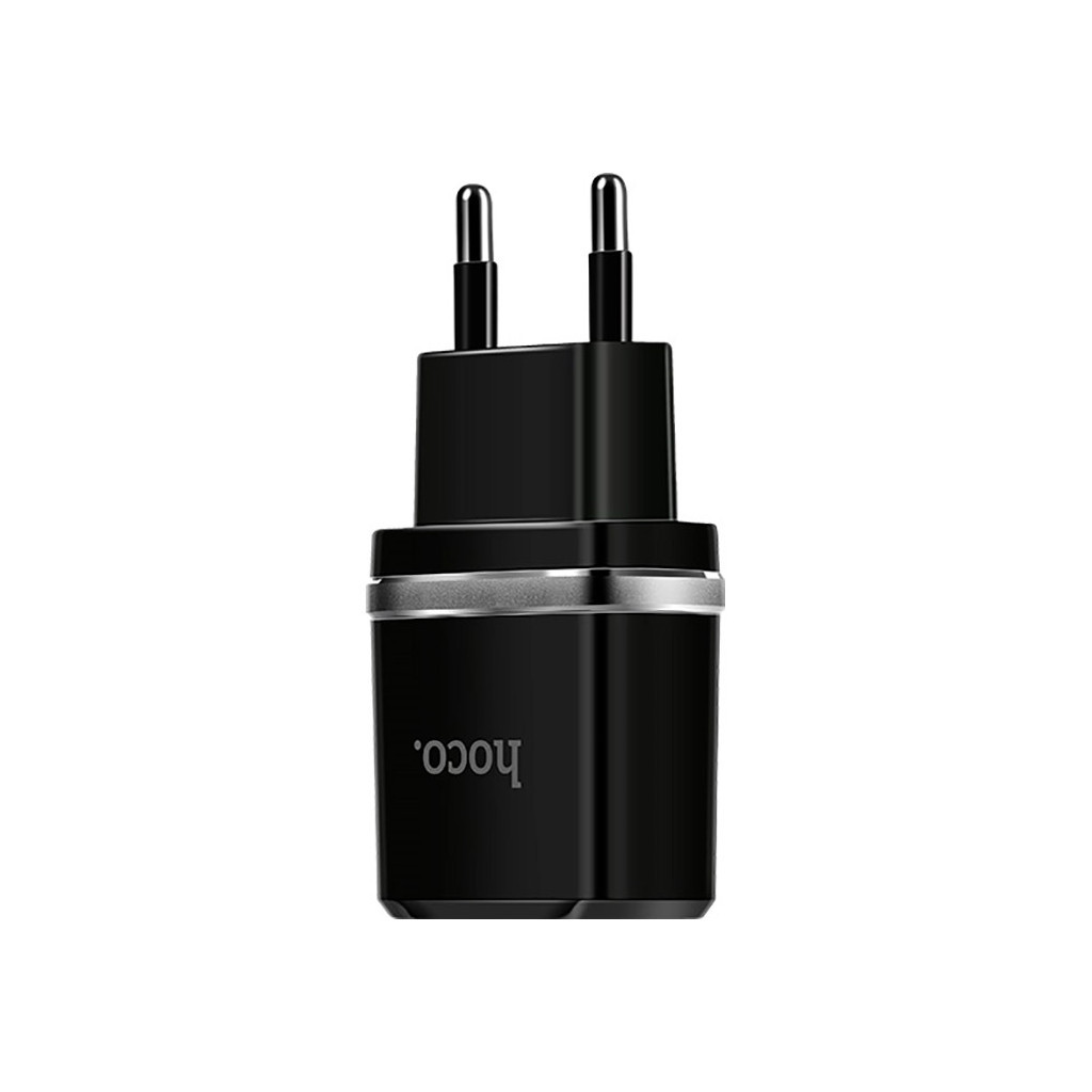 Зарядний пристрій HOCO C12 Smart dual USB charger Black (6957531063094) - зображення 2