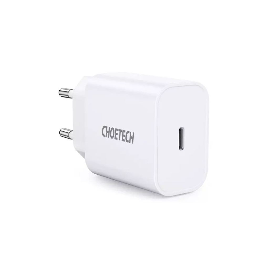 Зарядний пристрій Choetech USB-С 20W PD/QC (Q5004-EU-WH) - зображення 1