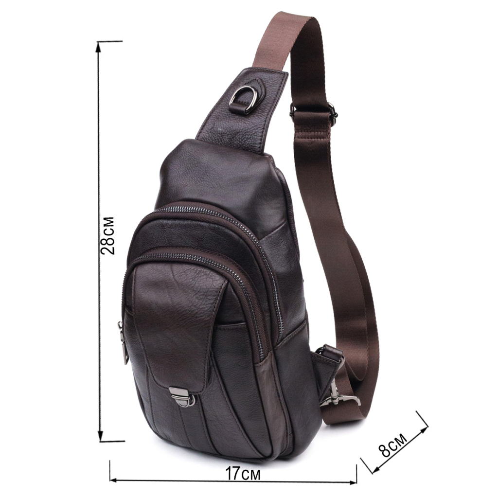 Сумка Vintage Чоловіча через плече з натуральної шкіри Коричнева (21306) - зображення 3