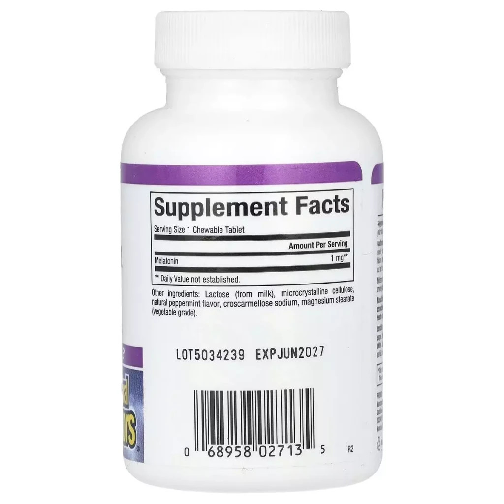 Амінокислота Natural Factors Мелатонін, 1 мг, Stress Relax, Melatonin, 90 жувальних таблеток (NFS-02713) - зображення 2