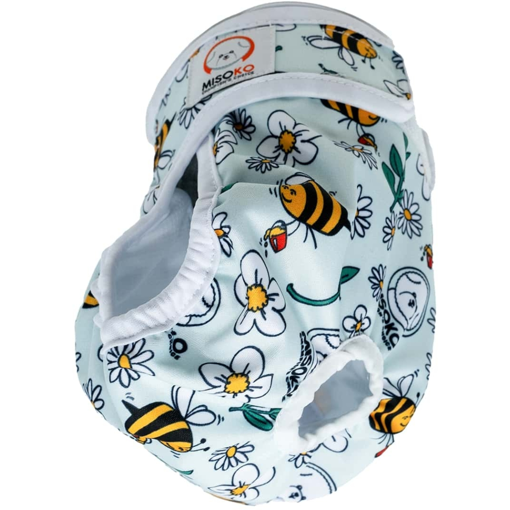 Підгузки для тварин MISOKO&CO багаторазові для собак-сук, з бджолами, XXL 1 шт. світло-блакитні (HAINMSK63946) - изображение 3