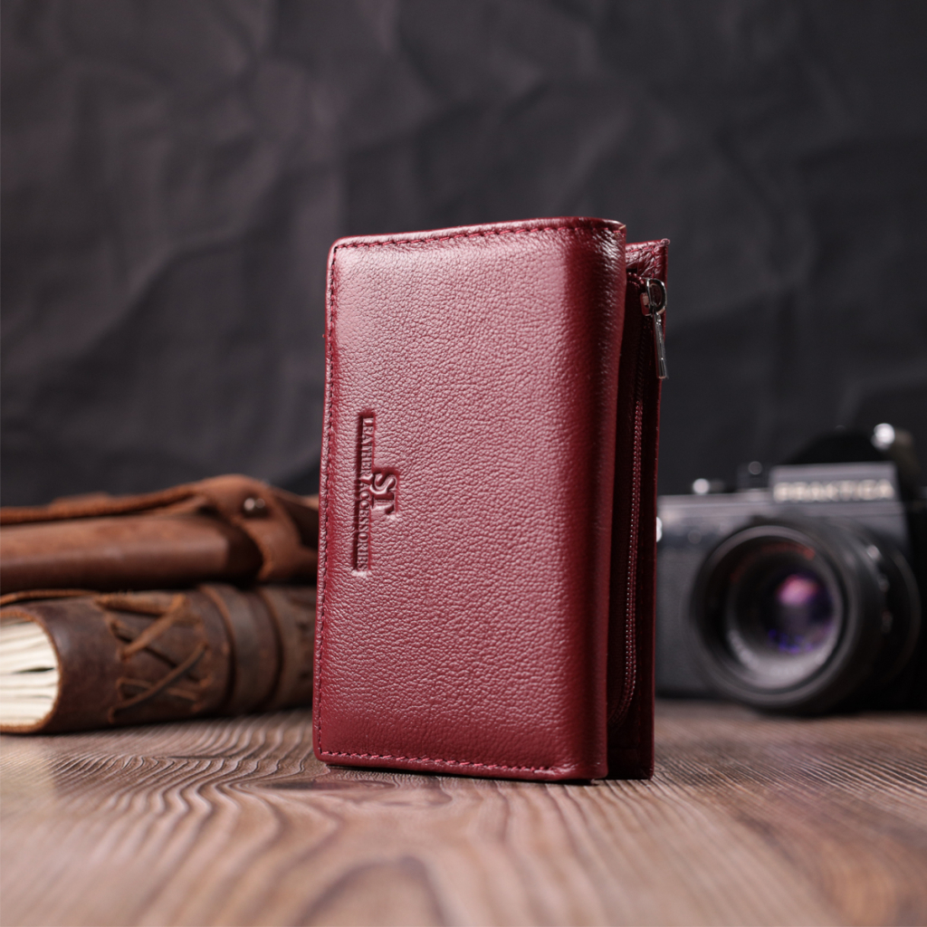 Гаманець ST Leather Шкіряний Бордовий (22489) - зображення 8