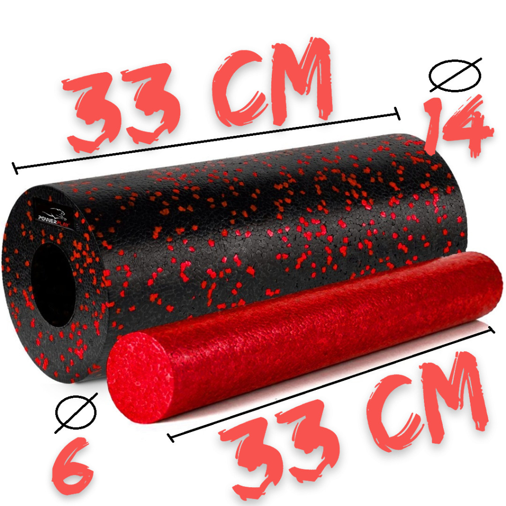 Масажний ролик PowerPlay PP-4348 2 in 1 EPP Foam Roller 33x14см Чорно/Червоний (PP_4348_Red_(33*14)) - зображення 10
