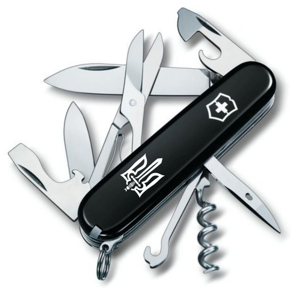 Ніж Victorinox Climber Ukraine Black "Тризуб ОУН" (1.3703.3_T0300u) - зображення 1