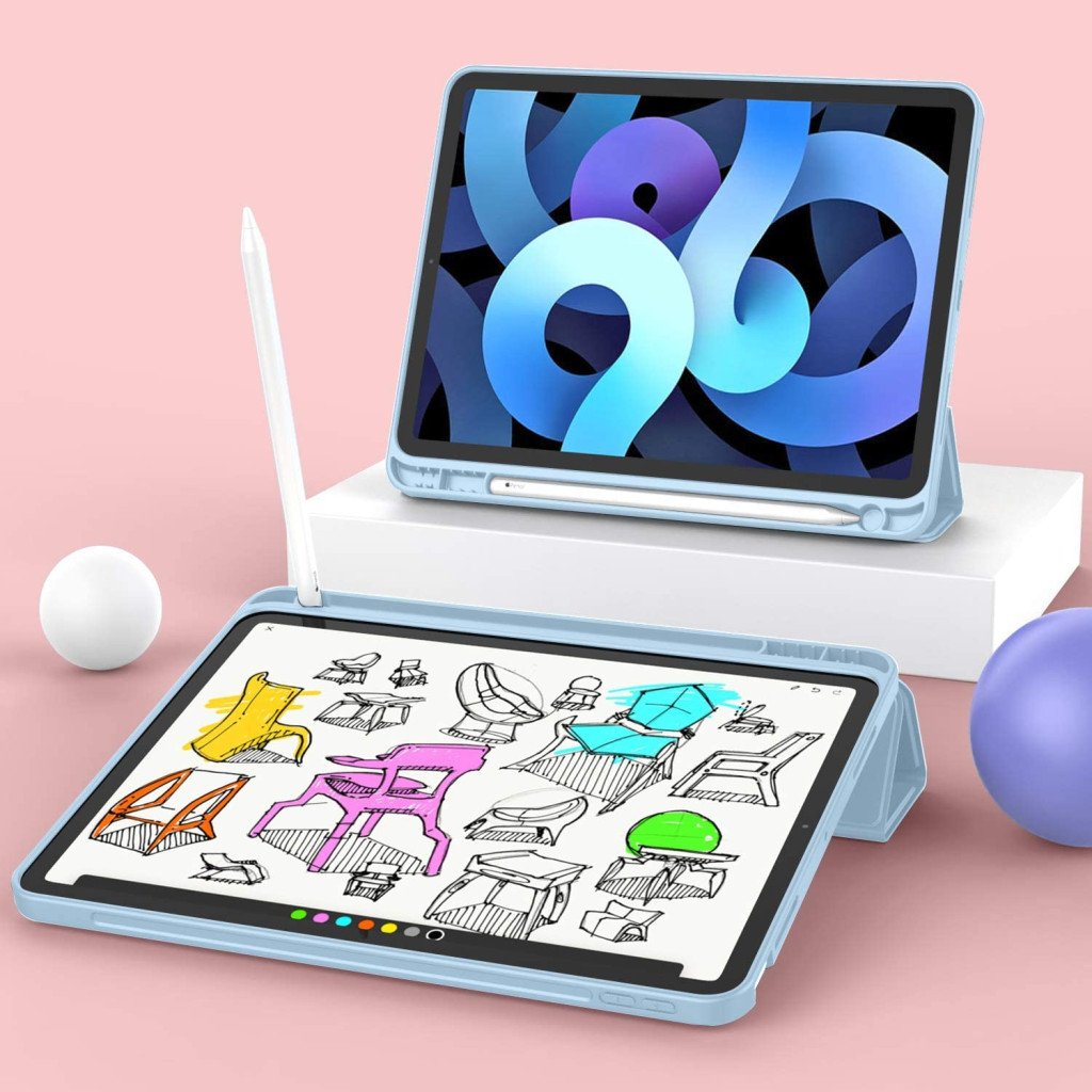 Чохол до планшета BeCover Tri Fold Hard TPU Apple iPad Air 4 10.9 2020/2022 Light Blue (706752) (706752) - зображення 4