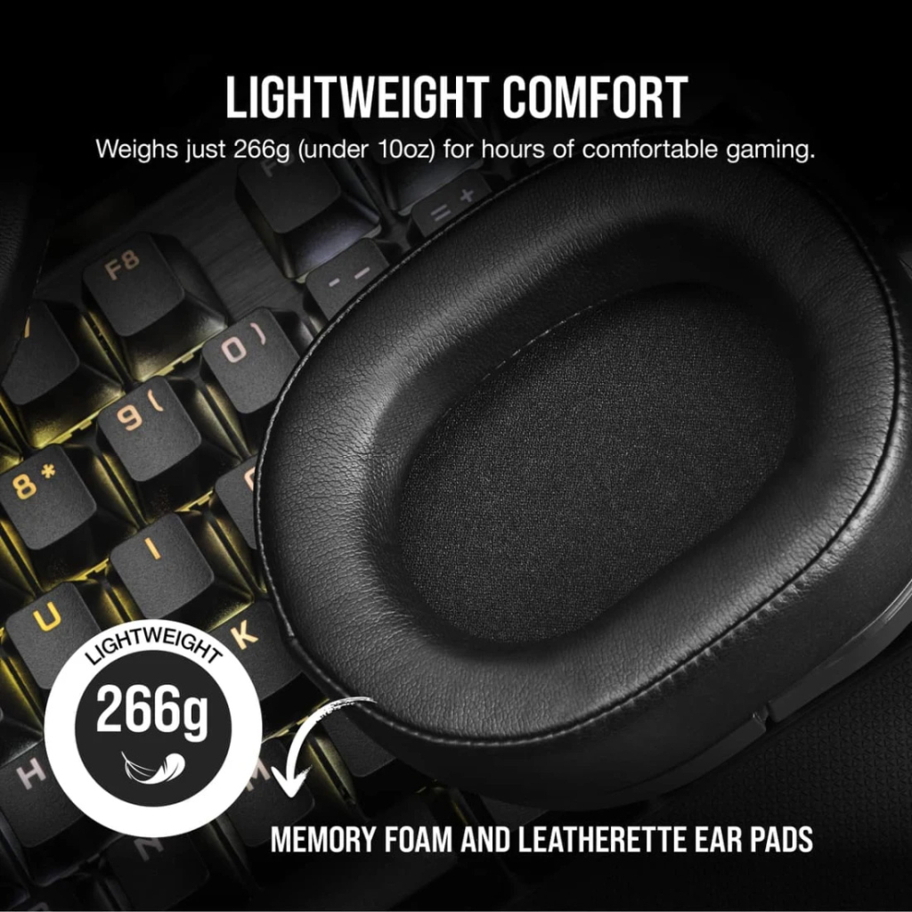 Навушники Corsair HS55 Wireless Gaming Dolby 7.1 Carbon (CA-9011280-EU) - зображення 7