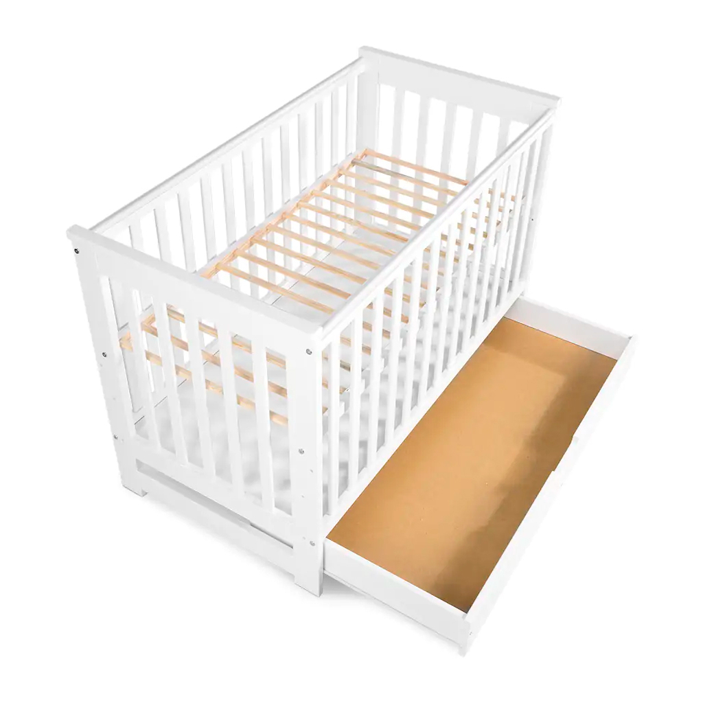 Ліжечко Klups Iwo з шухлядою та перегородкою 120 х 60 см Біле (IWO3) - зображення 5