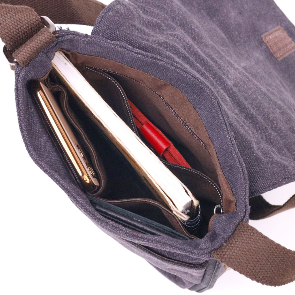 Сумка Vintage Вертикальна чоловіча текстильна Чорна (21265) - зображення 7