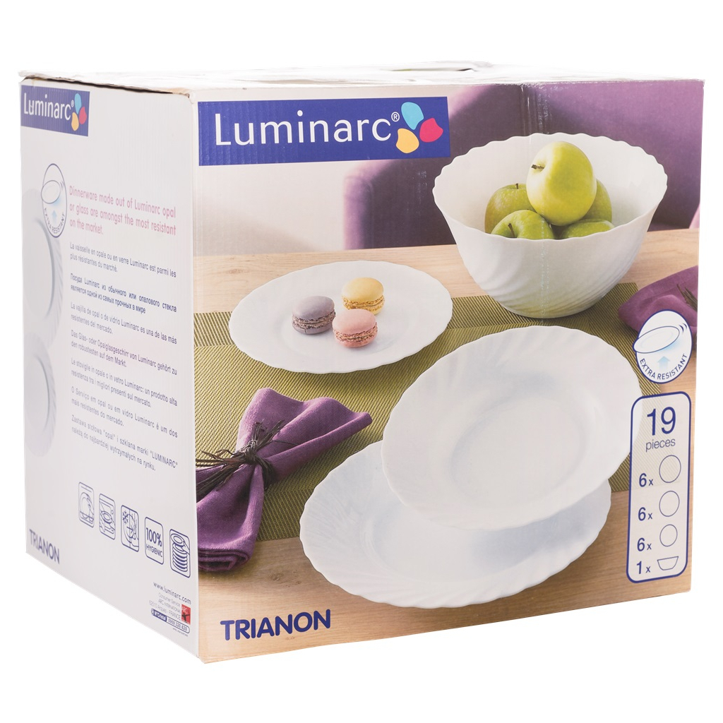 Столовий сервіз Luminarc Trianon Білий 19 предметів (00144) - изображение 6