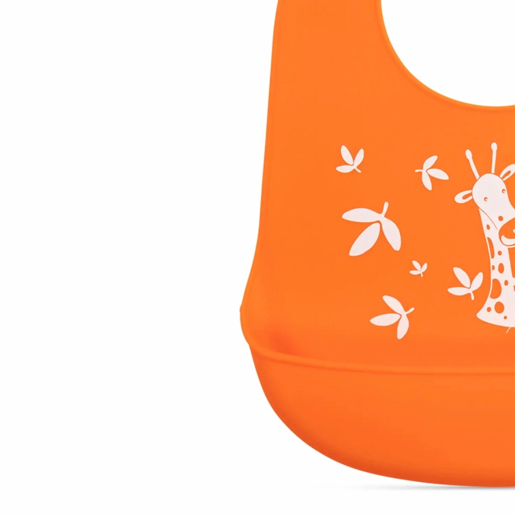 Слинявчик Baboo силіконовий нагрудник 4+ міс. помаранчевий (11-006) - изображение 3