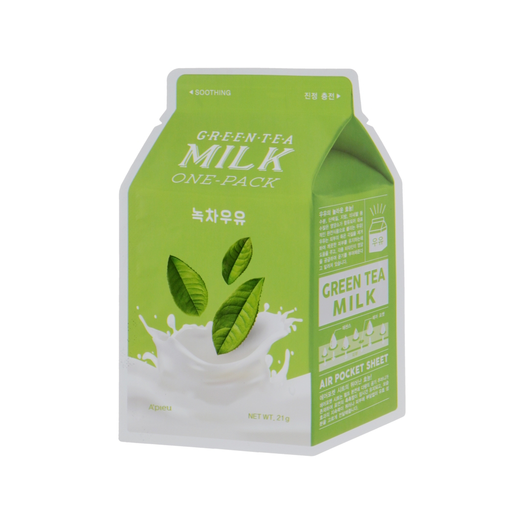 Маска для обличчя A'pieu Green Tea Milk One-Pack 21 г (8806185780278) - изображение 1