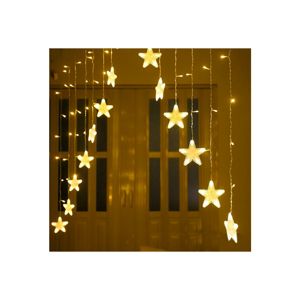 Гірлянда Chomik Штора зірки 136 LED теплий білий, 3 м, від мережі (5900779880030) - зображення 5