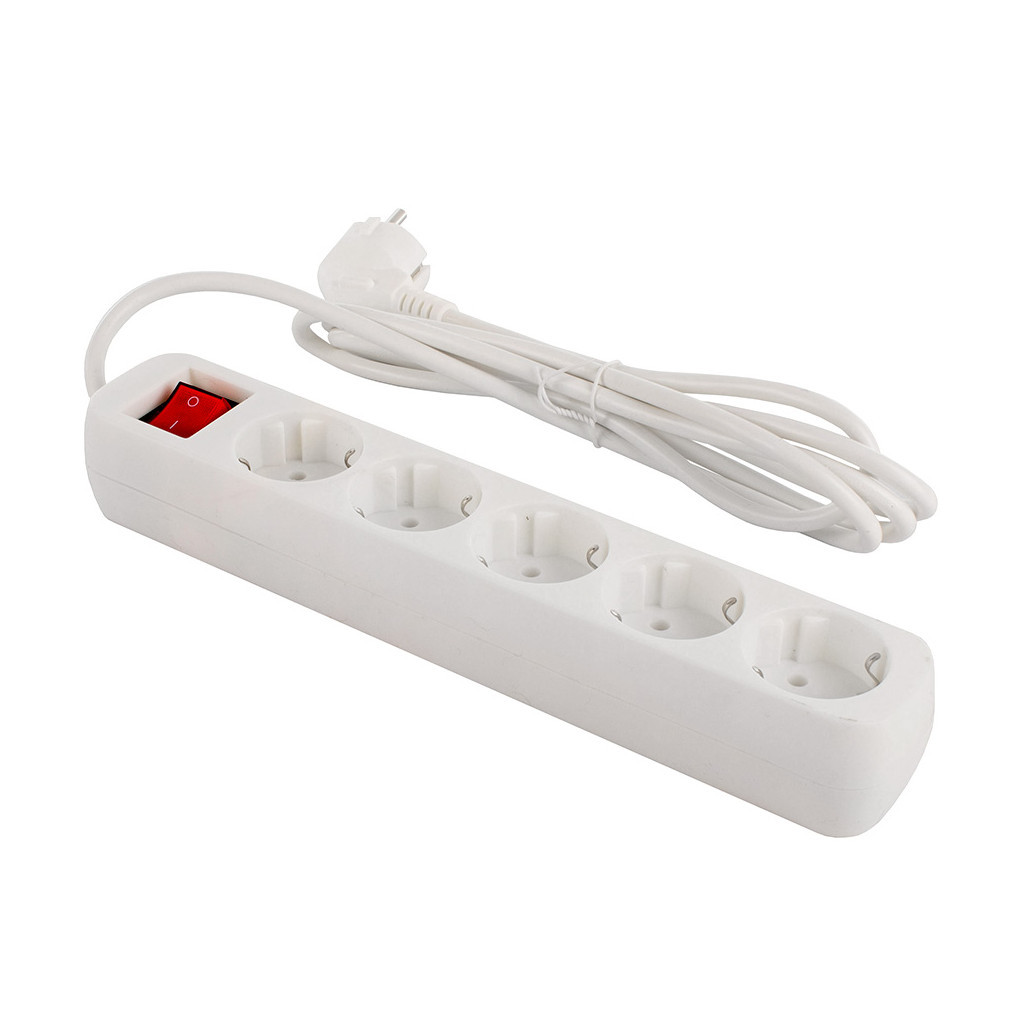 Мережевий фільтр живлення ColorWay CW-PSEA52W, 5 розеток/ 2M white (CW-PSEA52W) - зображення 3