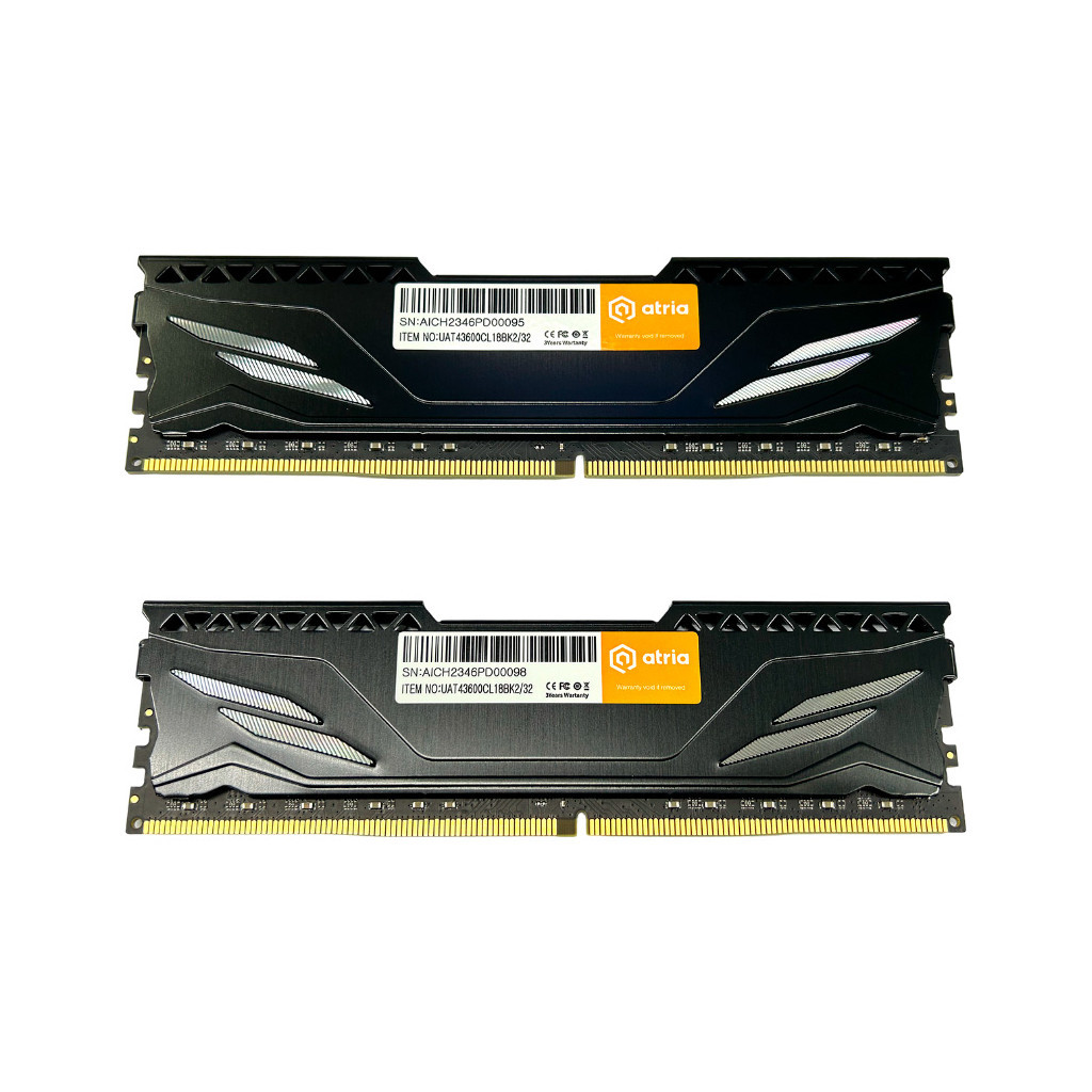 Модуль пам'яті для комп'ютера DDR4 32GB (2x16GB) 3600 MHz Fly Black ATRIA (UAT43600CL18BK2/32) - зображення 2