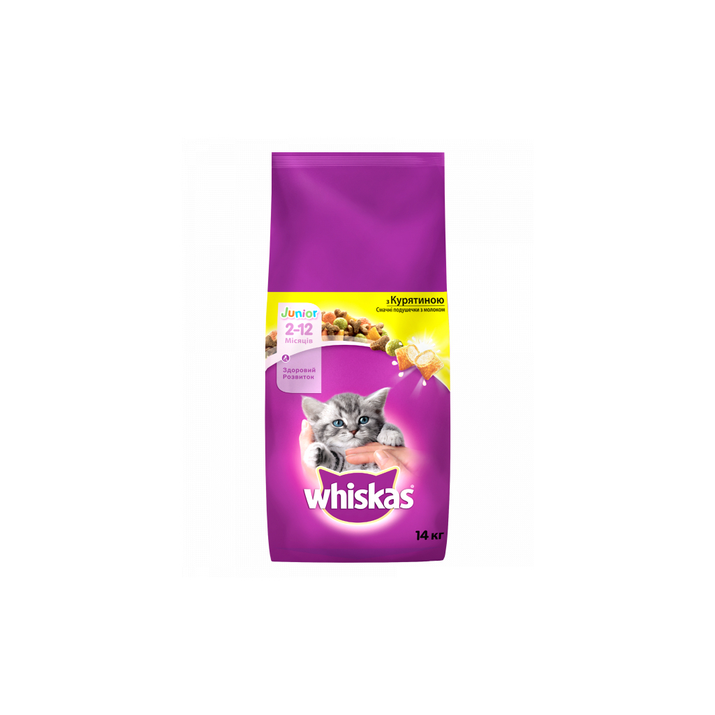 Сухий корм для кішок Whiskas з куркою для кошенят 14 кг (5900951014369) - зображення 1