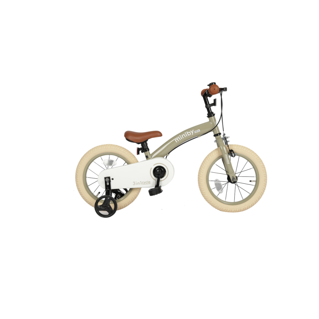 Дитячий велосипед QPlay Miniby 3 в1, біговел 14",Grey-Green (CB01MiniBy14GreyGreen) - зображення 6