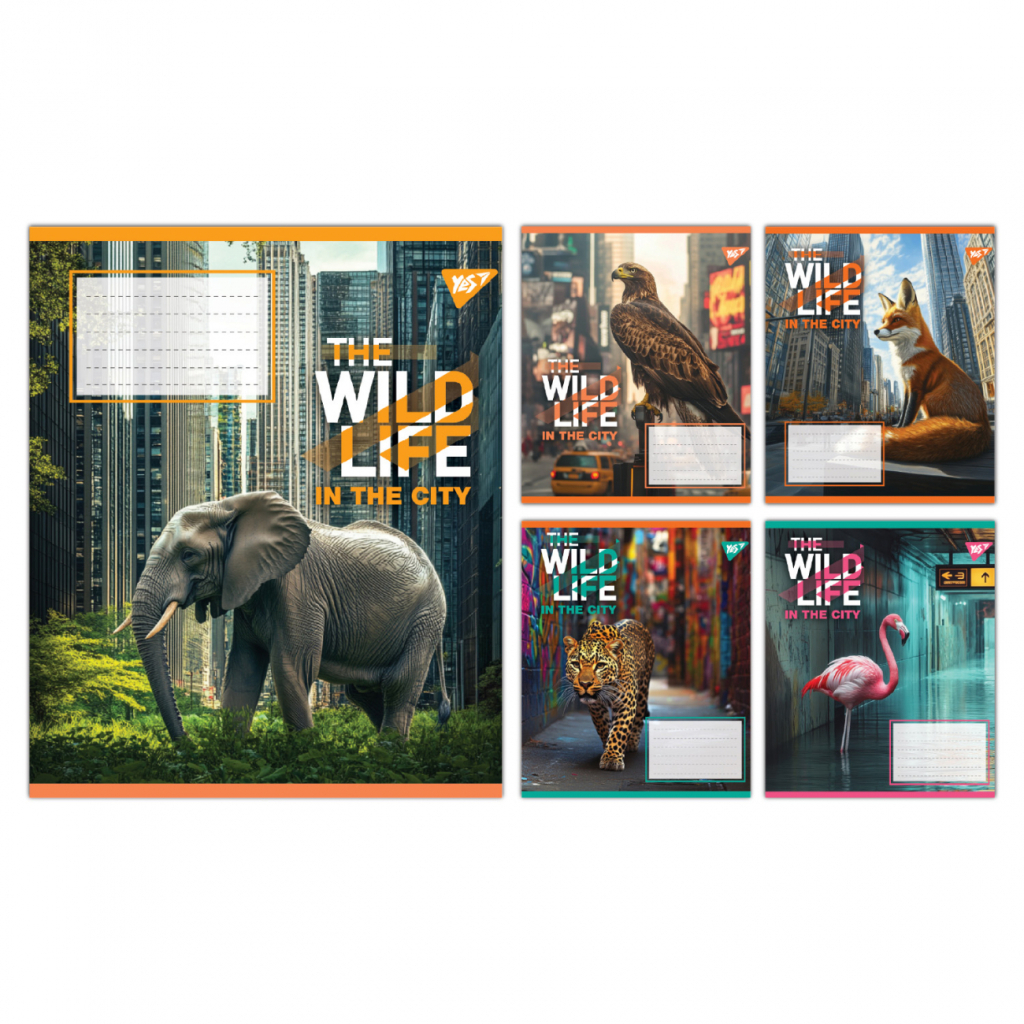 Зошит Yes The wild in the city А5 60 аркушів клітинка (767770) - зображення 1