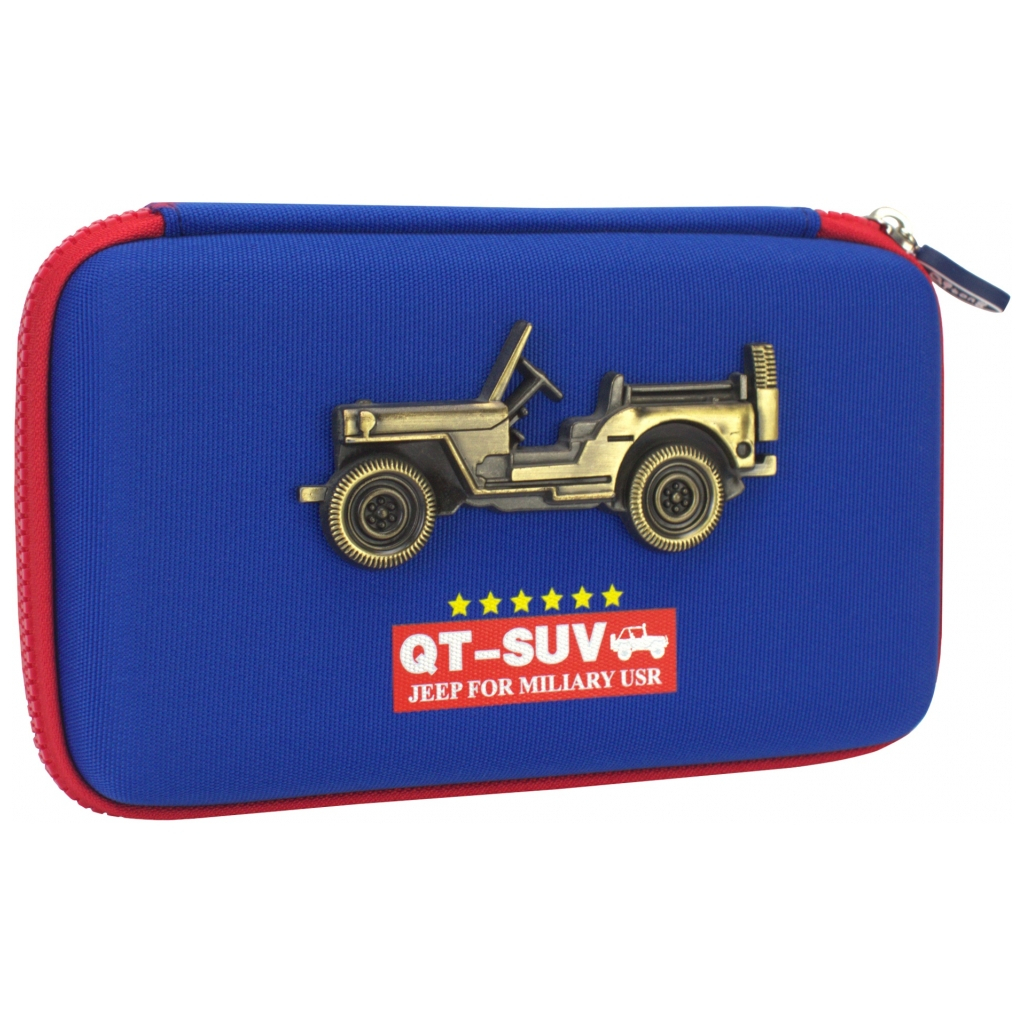 Пенал Cool For School з металевою аплікацією 1 відділення Темно-синій (QT-5795-Blue) - зображення 1