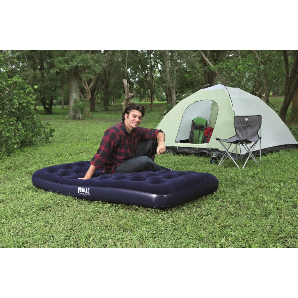 Матрац надувний BestWay Pavillo велюр Синій 99 x 188 x 22 см (67001) - зображення 5