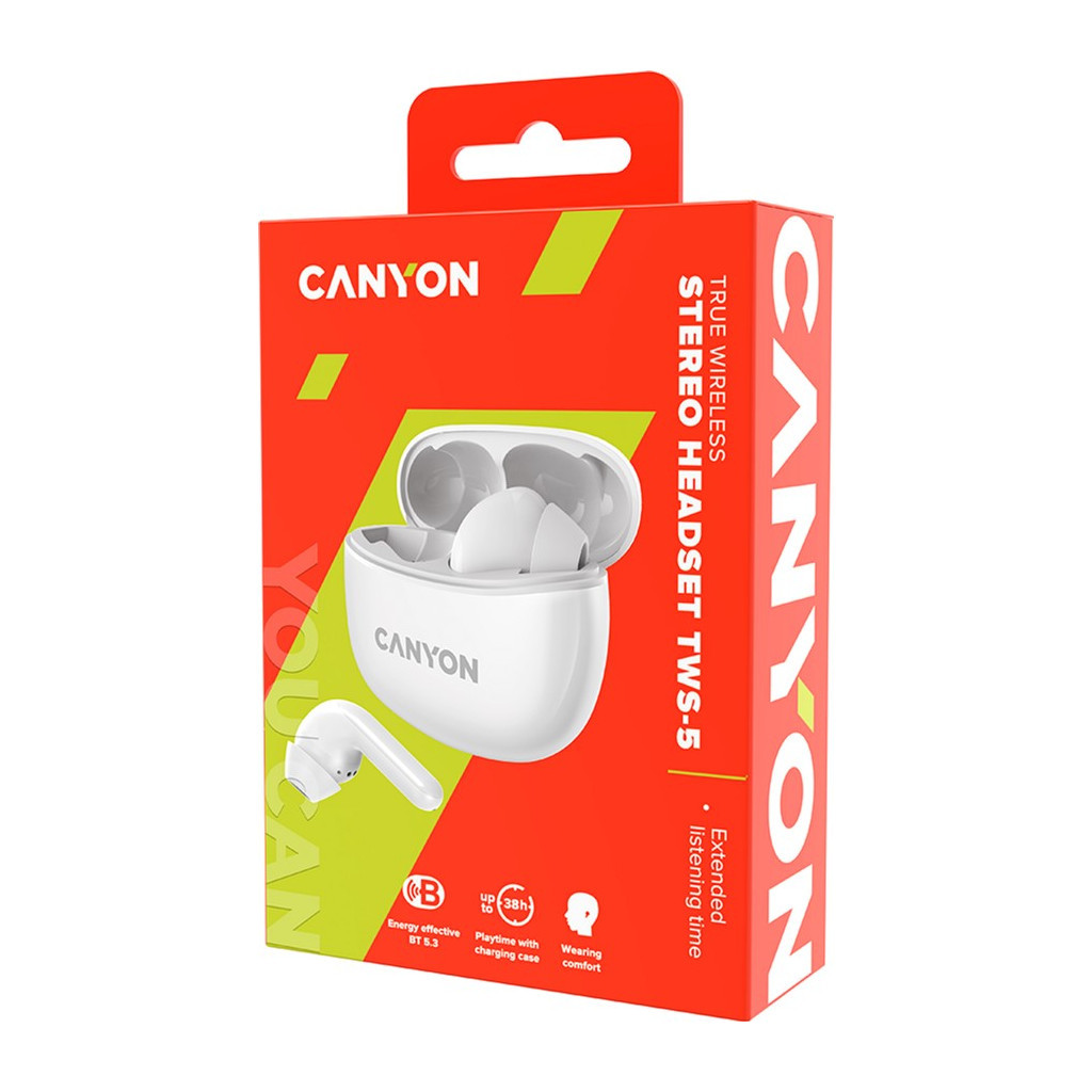Навушники Canyon TWS-5 White (CNS-TWS5W) - зображення 5