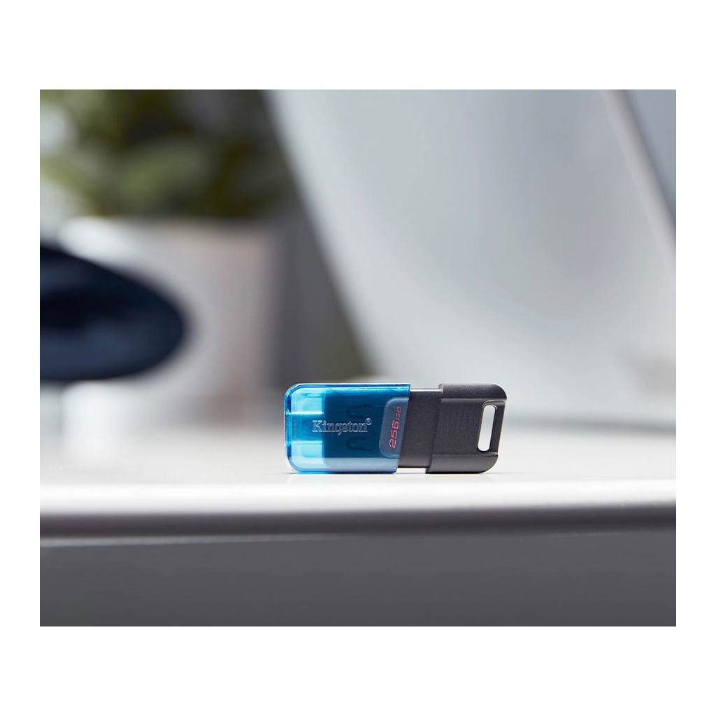 USB флеш накопичувач Kingston 64GB DataTraveler 80 M USB-C 3.2 Blue/Black (DT80M/64GB) - зображення 5