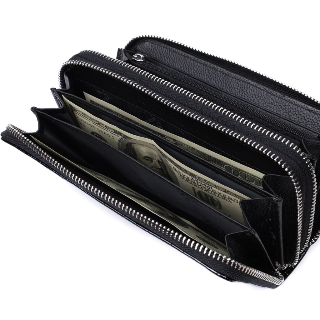 Гаманець ST Leather З лакованої натуральної шкіри Чорний (22693) - зображення 8