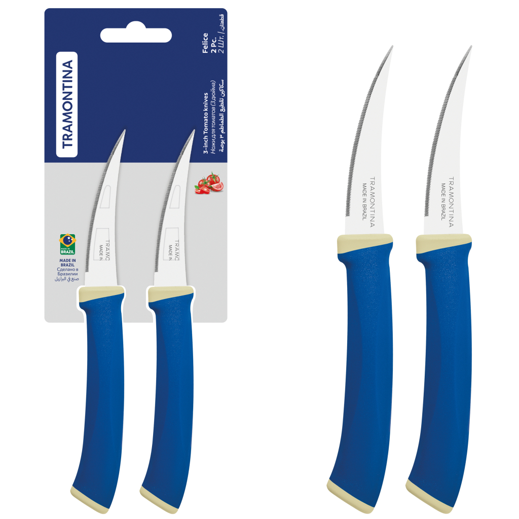 Набір ножів Tramontina Felice Blue Tomato 76 мм 2 шт (23495/213) - зображення 3