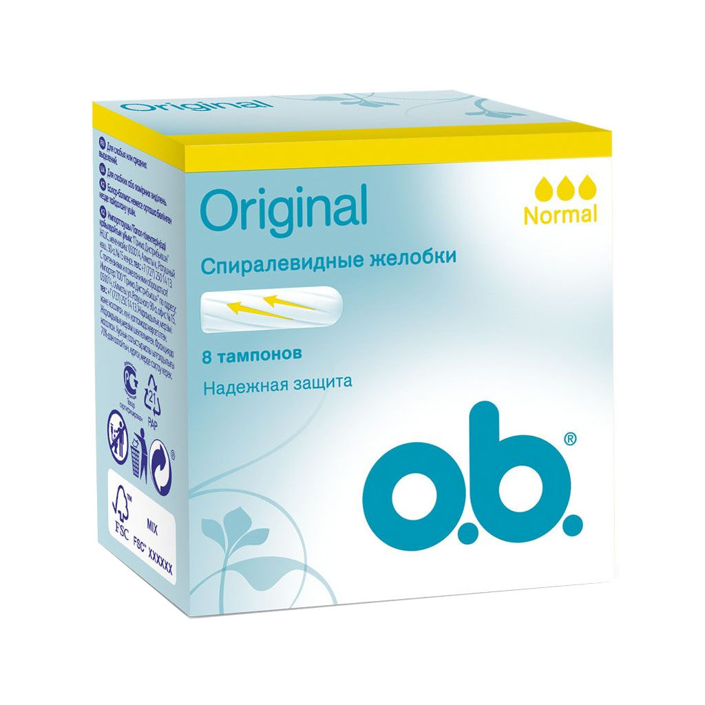Тампони o.b. Original Normal 8 шт. (3574660089202) - зображення 1