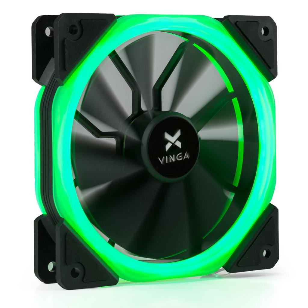 Кулер до корпусу Vinga LED fan-02 green - зображення 1