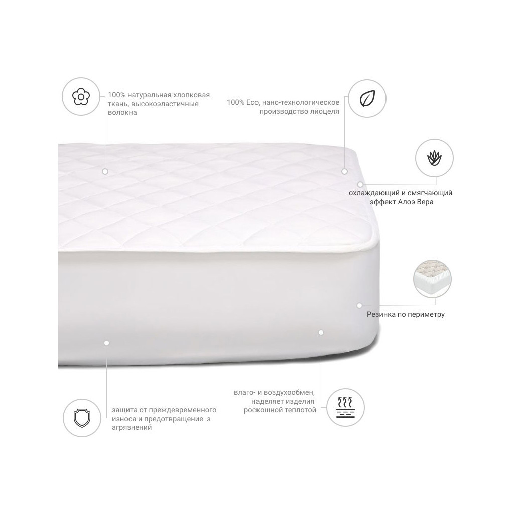 Наматрацник MirSon Natural Line Стандарт Tencel Aloe Vera 982 80x160 см (2200000834782) - зображення 3