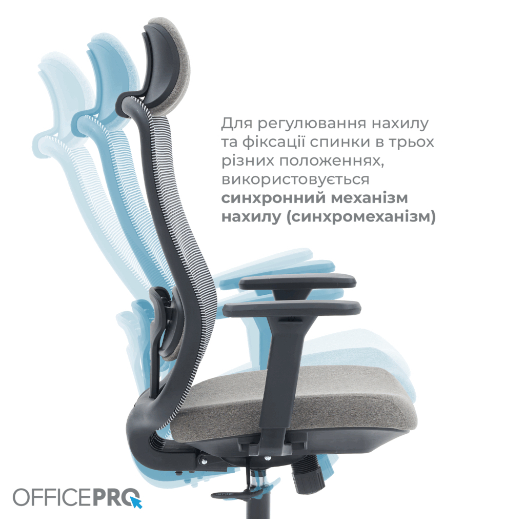 Офісне крісло OfficePro Wave OC599-B-DG-DG (OC599-B-DG-DG) - зображення 7
