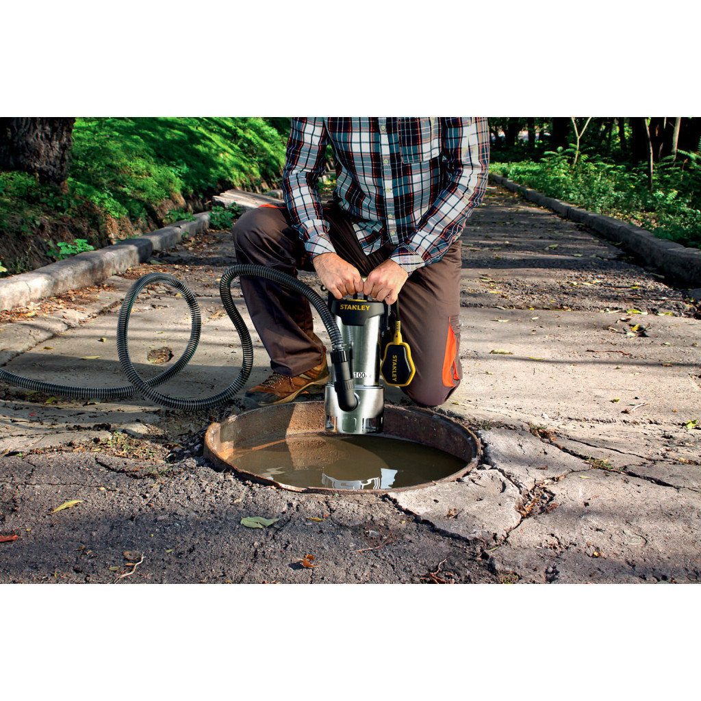 Дренажний насос Stanley 1.1 кВт, для чистої та брудної води, 1650 л/ч (SXUP1100XDE) - зображення 4