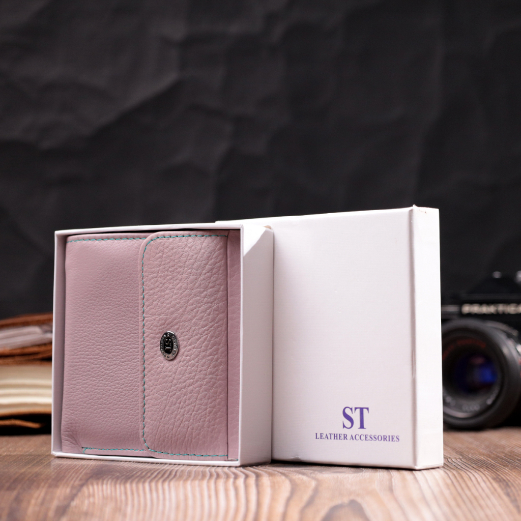 Гаманець ST Leather З натуральної шкіри Бежевий (19495) - зображення 10