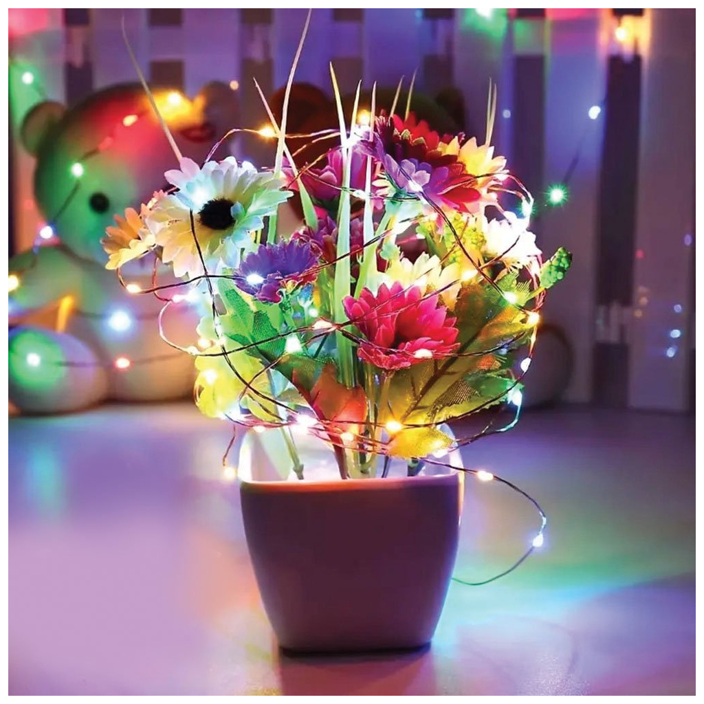 Гірлянда ColorWay Роса LED 50 5 м 8 функцій різнокольорова USB (CW-G-50L5NUMC) - зображення 3