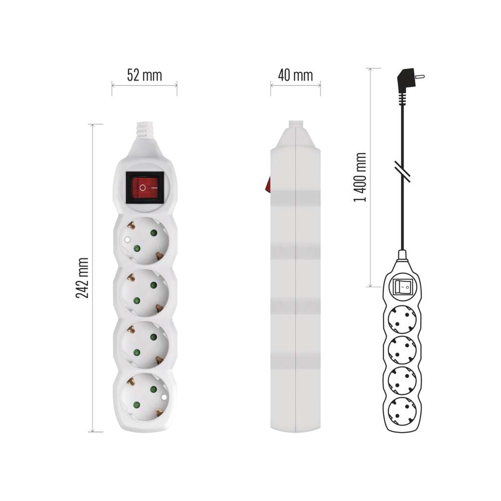 Мережевий подовжувач EMOS P1421 - зображення 4
