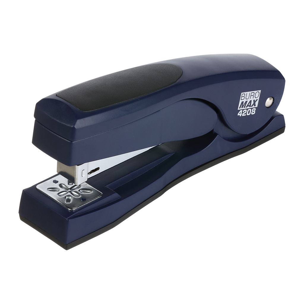 Степлер Buromax пластиковий з поворотним важелем, 20 аркушів, (скоби №24; 26), 155 х 38 х 73 мм, синій (BM.4208-02) - зображення 1
