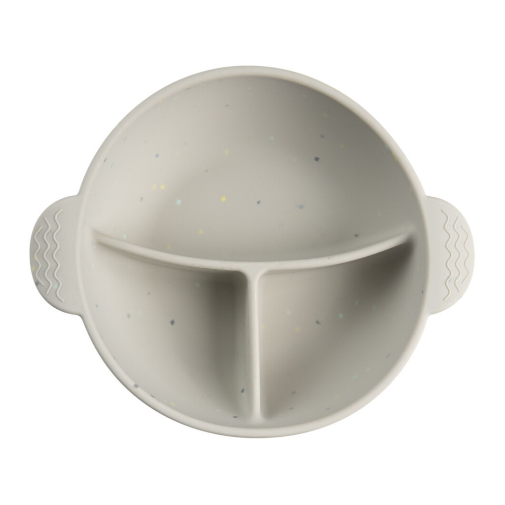 Тарілка дитяча Canpol babies DOTS силіконова на присосці з секціями, сіра (51/403_grey) - picture 3