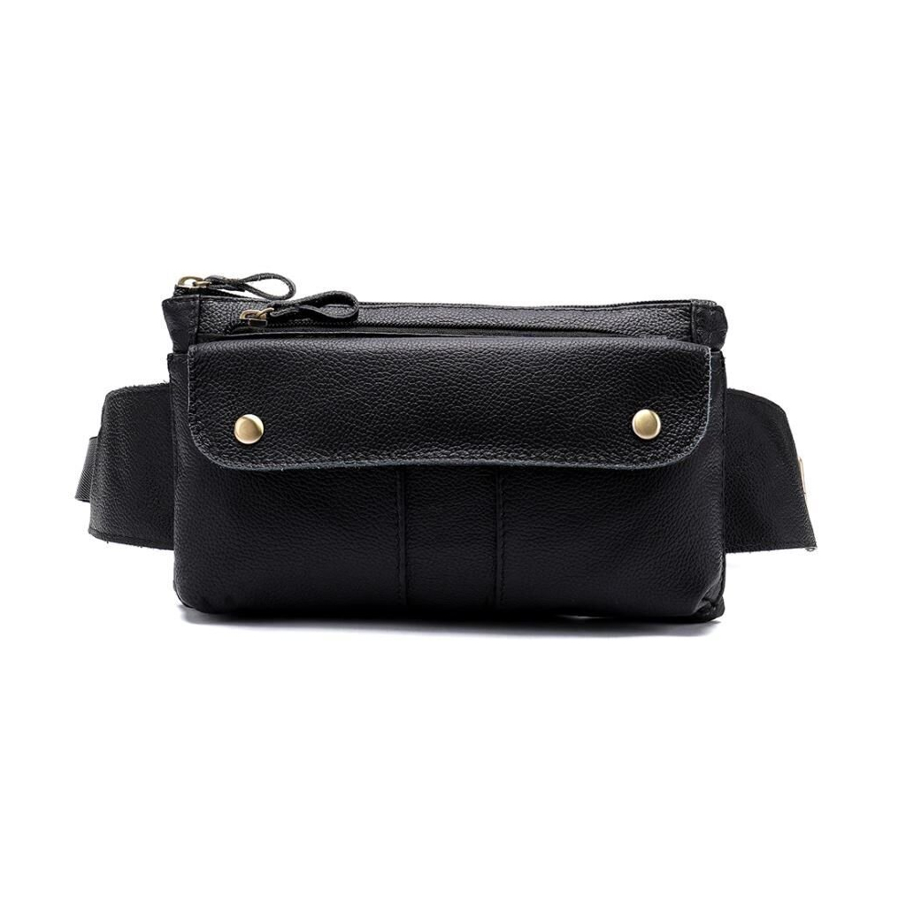 Сумка Vintage Бананка зі шкіри Чорна (14809) - зображення 10