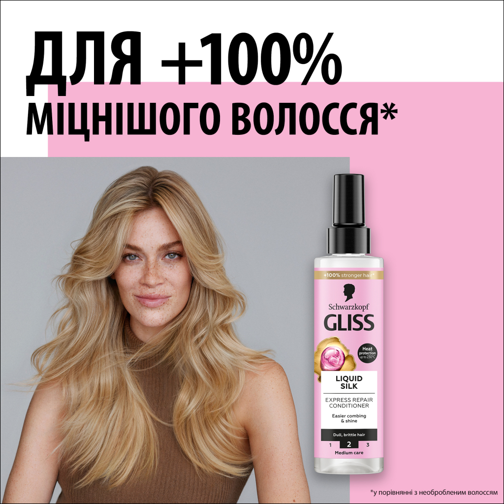 Кондиціонер для волосся Gliss експрес Liquid Silk 200 мл (9000100256087) - изображение 2