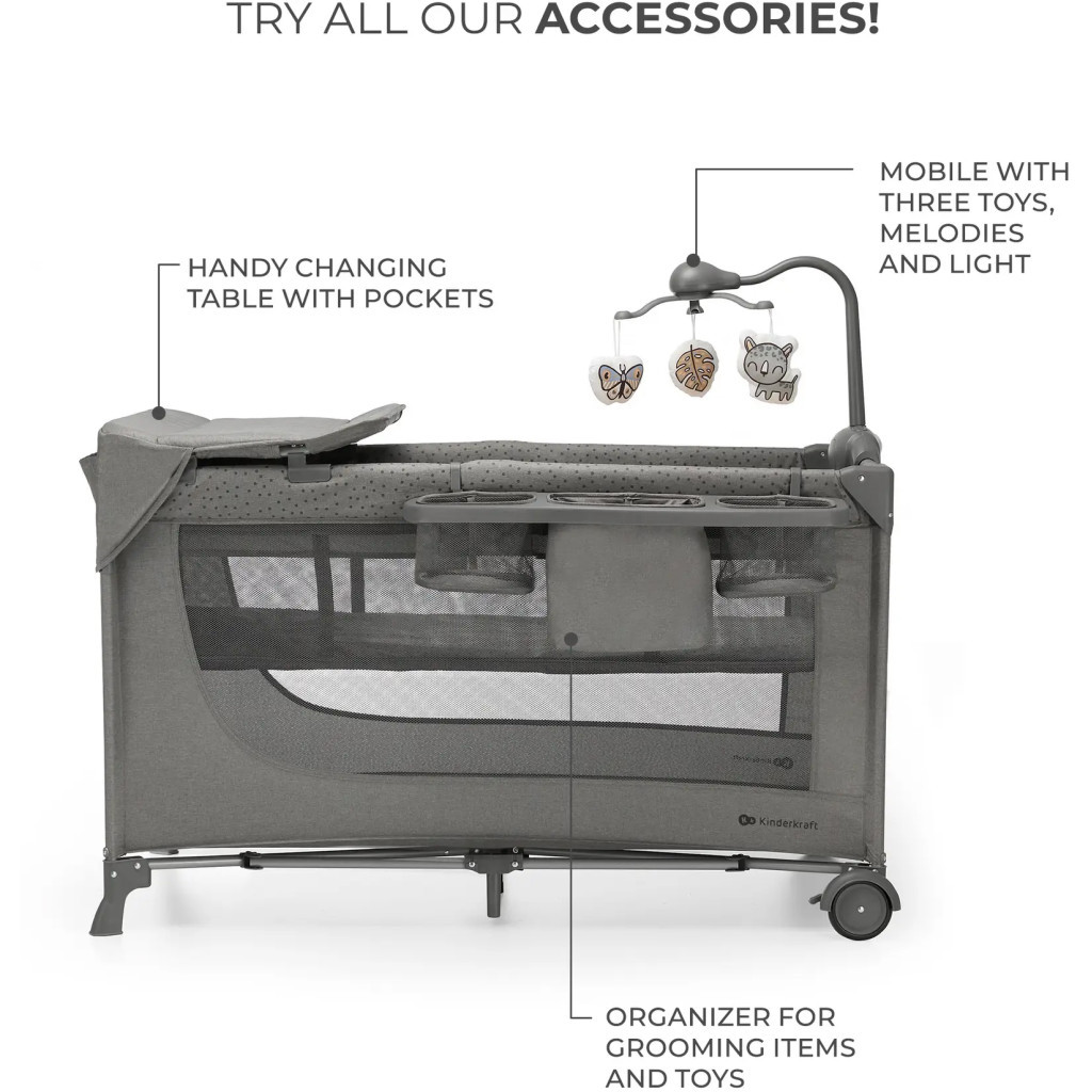 Дитячий манеж Kinderkraft с пеленатором Joy 2 Dark Grey (5902533925155) - зображення 6