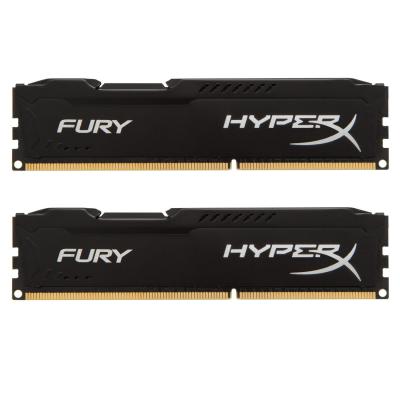 Модуль пам'яті для комп'ютера DDR3 8Gb (2x4GB) 1600 MHz HyperX Fury Black Kingston Fury (ex.HyperX) (HX316C10FBK2/8) - зображення 1