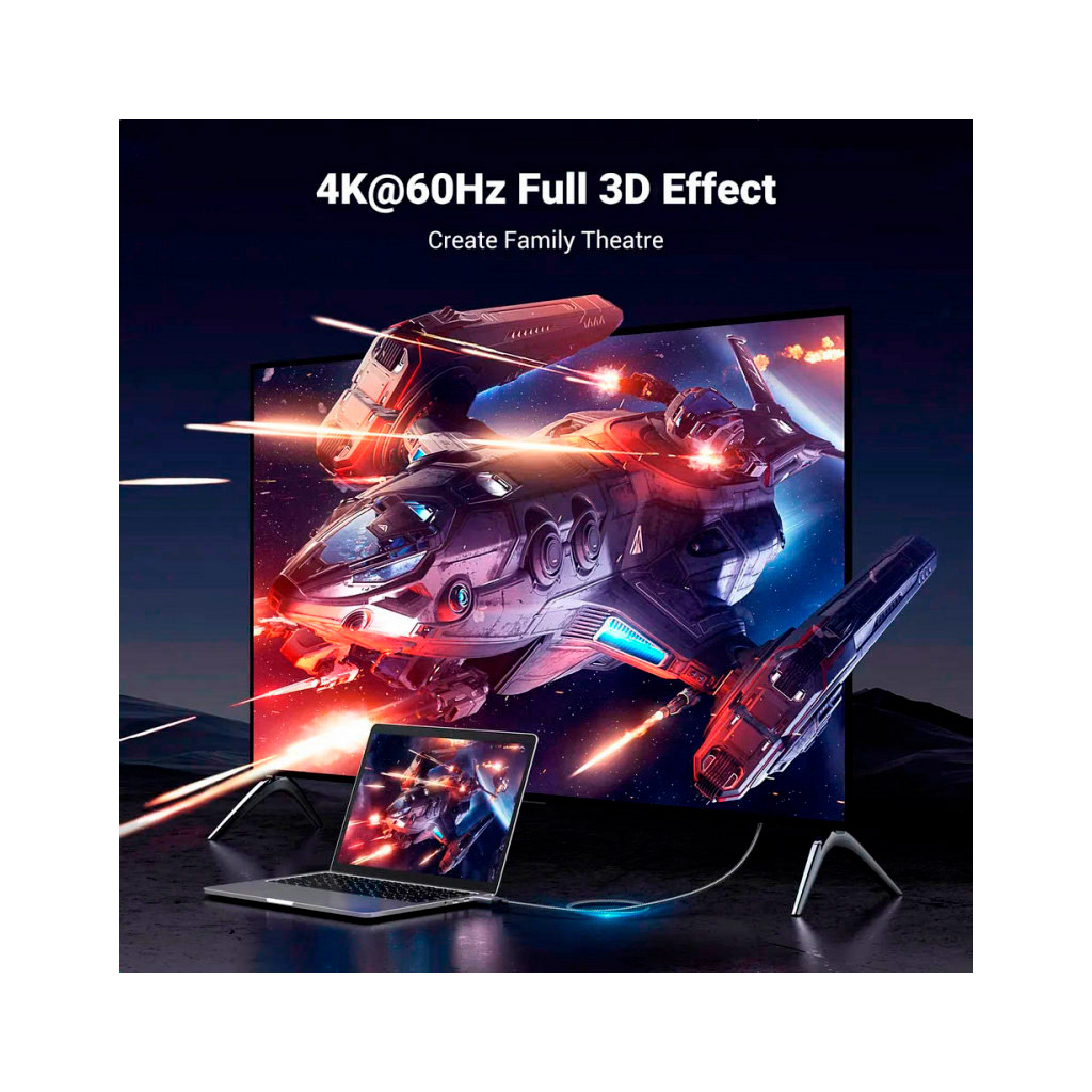 Кабель мультимедійний DisplayPort M to HDMI M 1.0m V2.0 4K60Hz DP119 black UGREEN (15773) - зображення 5