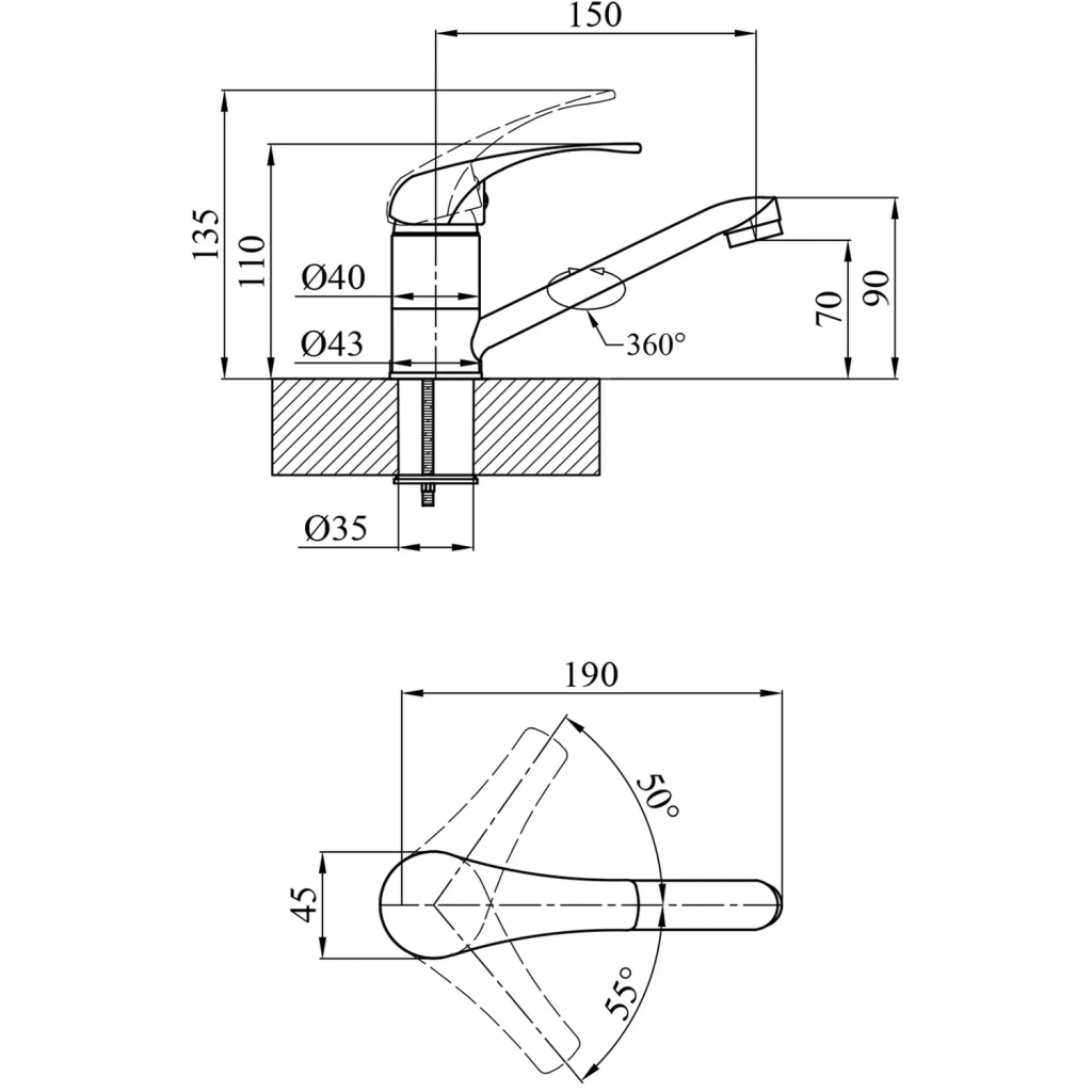 Змішувач Agua Leon-C010 (CV012080) - зображення 4